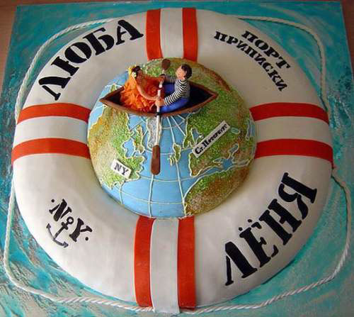 торт с женихом и невестой